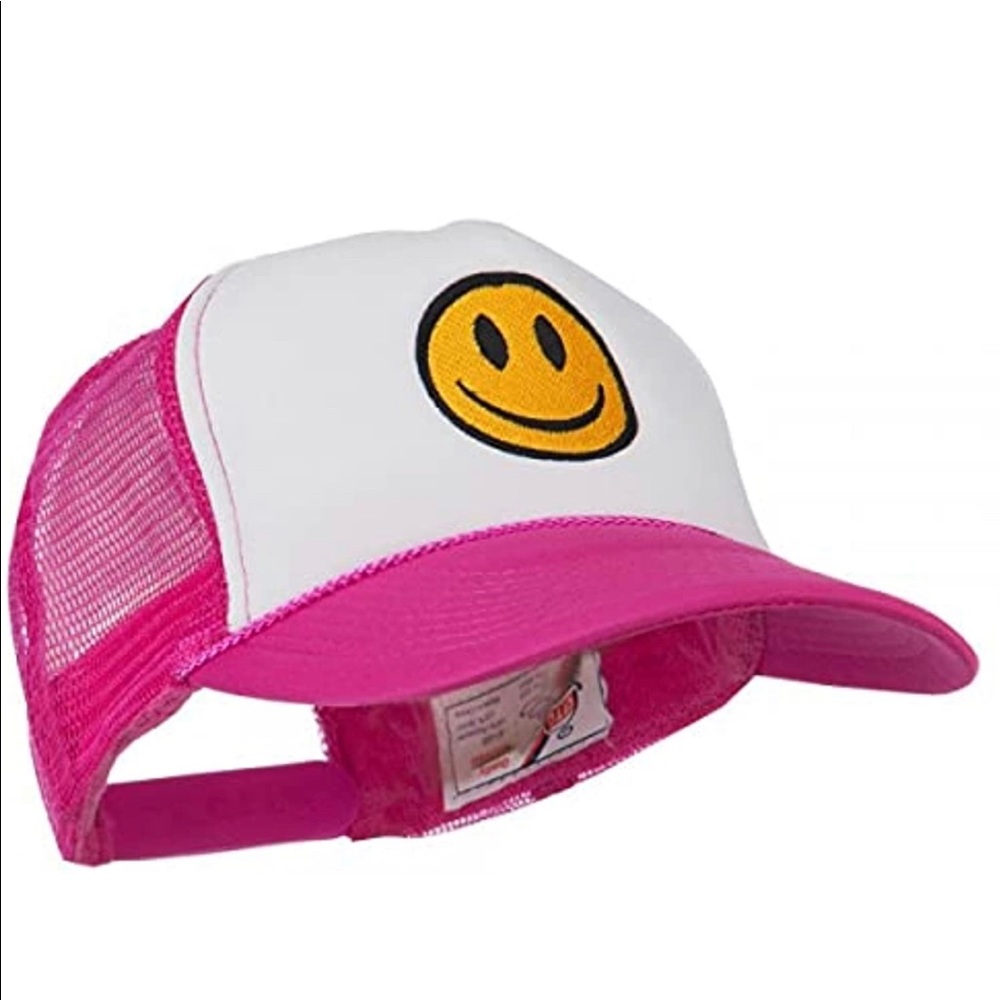 BRAND NEW PINK AND WHITE TRUCKER HAT TRENDY ONE SIZE FITS ALL